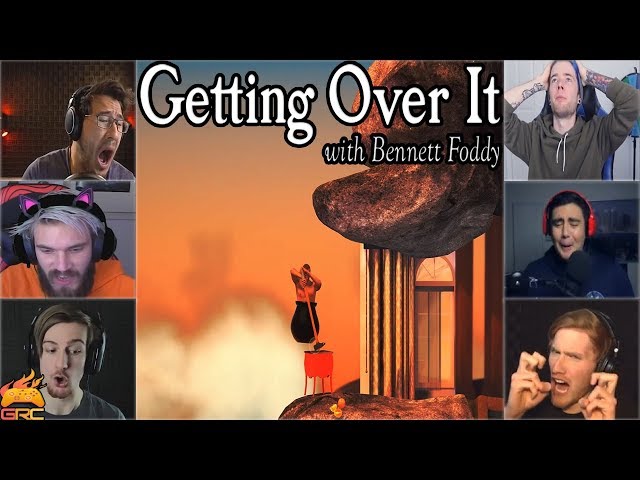 Gamers Reactions to Falling Down at "Orange Hell"  | Getting Over It