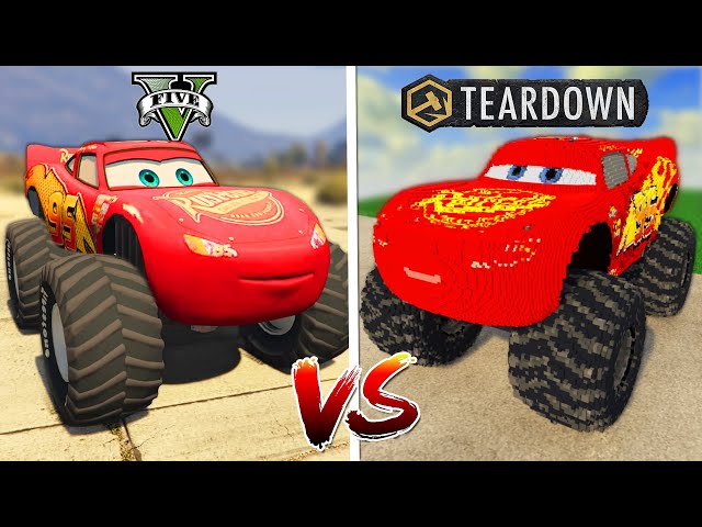 Monster Truck Lightning McQueen GTA 5 vs Monster Truck Lightning McQueen Teardown - Which is best?