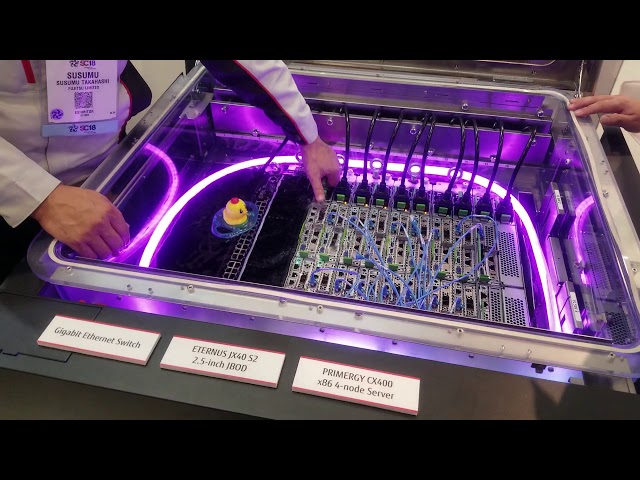 Fujitsu immersion-cooled rack 1U servers