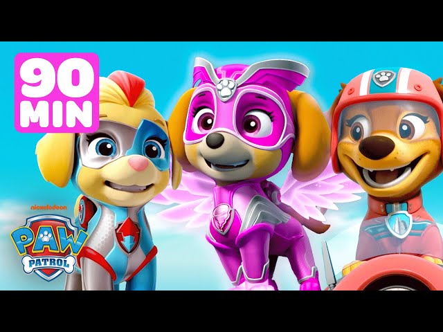 PAW Patrol Mighty Pups to the Rescue! w/ Skye & Liberty | 90 Minute Compilation | Shimmer and Shine
