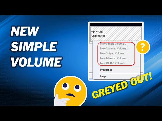 How to Solve New Simple Volume Greyed Out