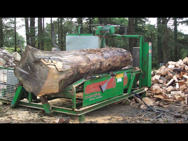 Fastest Homemade Firewood Processor Splitter Machine Working, Amazing Wood Cutting Sawmill Equipment