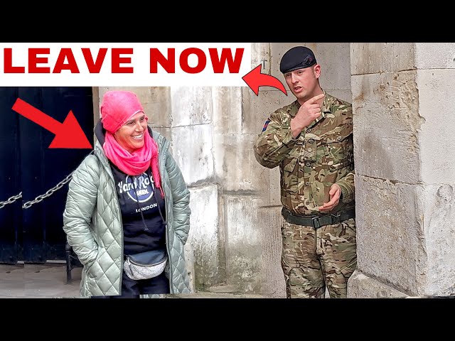 RUDE LADY Told to Leave by Army Officer and Armed Police