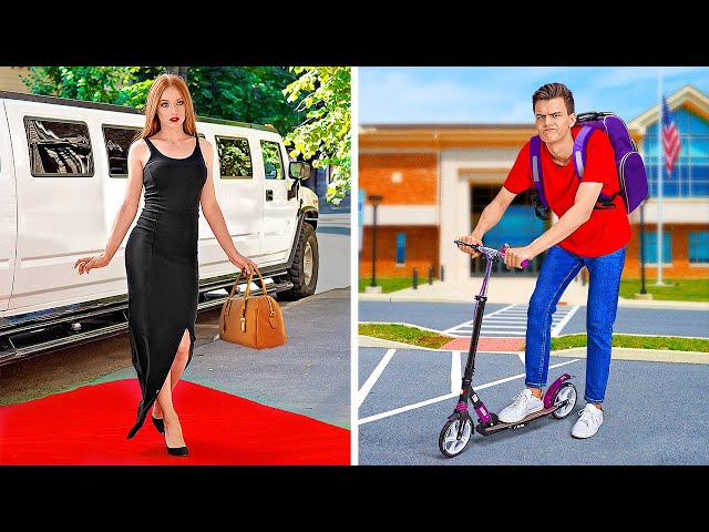 RICH STUDENTS VS BROKE STUDENTS || Funny Situations At School by 123 GO!