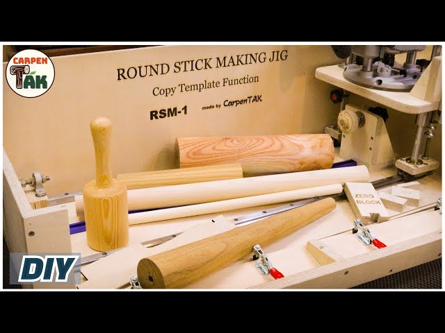 ⚡Amazing!! Round Stick Making & Template Copy Jig/Dowel Maker/Router Project/ WOODWORKING/ DIY/ ASMR
