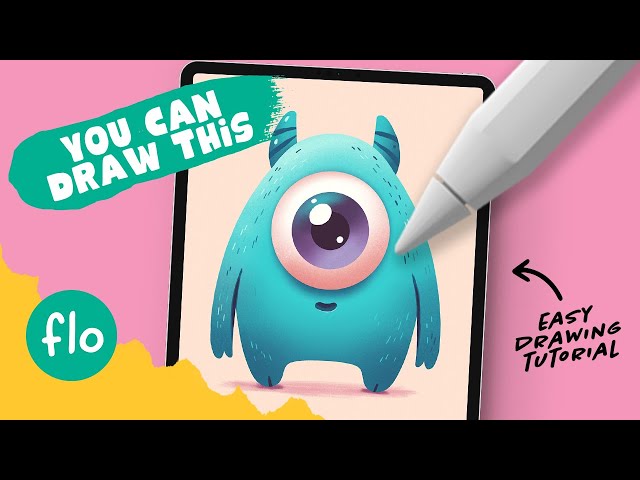 Learn to Draw a Cute Monster on your iPad - Easy Procreate Tutorial