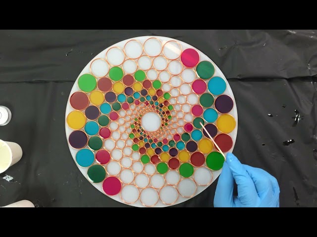 Nested Circles Stained Glass resin art.