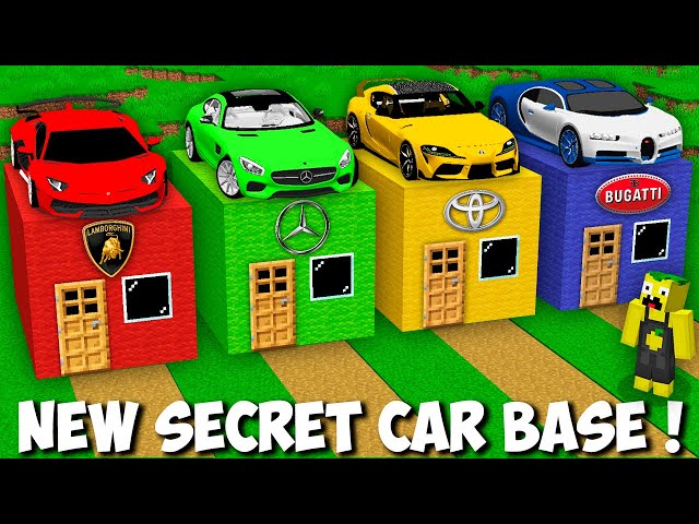 New SECRET SUPERCARS HOUSE in Minecraft ! VEHICLE BASE !