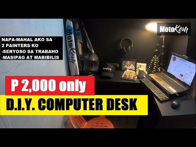 DIY Modern Computer Desk Under P2,000 only ($50) | MotoKem