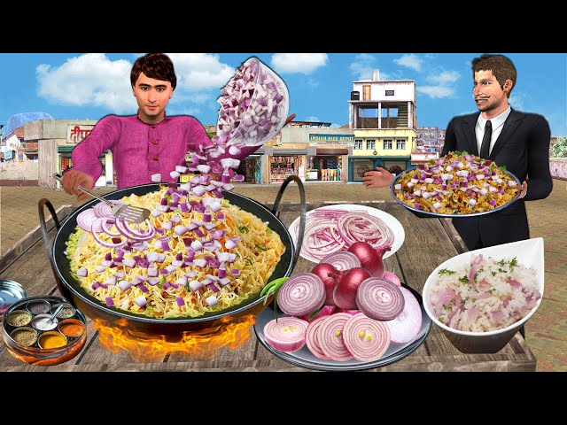 Onion Fried Rice Street Style Tasty Fried Rice Cooking Hindi Kahaniya Moral Stories New Comedy Video