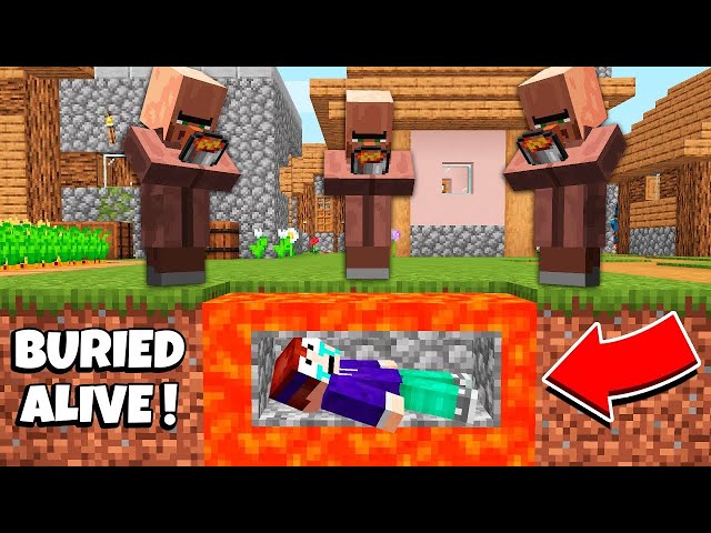 Why  did THESE VILLAGERS BURIED ME ALIVE UNDER LAVA in Minecraft ？ HOW TO SURVIVE UNDER LAVA ？!