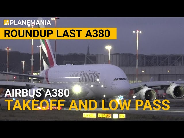 Best-Of: Emirates A380 - last ever built Airbus Superjumbo takeoff and flyby