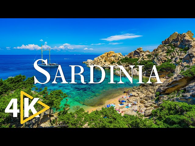 FLYING OVER SARDINIA (4K UHD) - Relaxing Music Along With Beautiful Nature - 4K Video Ultra HD