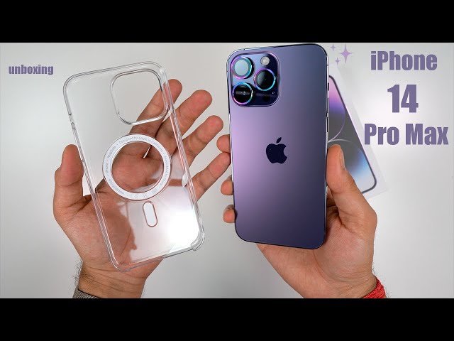 iPhone 14 Pro Max Deep Purple aesthetic Unboxing 💜 📦  | Magsafe Accessories + Camera Test & more...✨