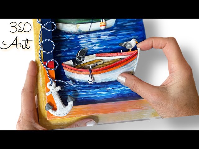 Creative 3D Art Idea : Diy Boats in Diorama Harbour Scene