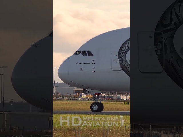 CLOSE UP Emirates Airbus A380 Departure at Melbourne Airport Australia #shorts