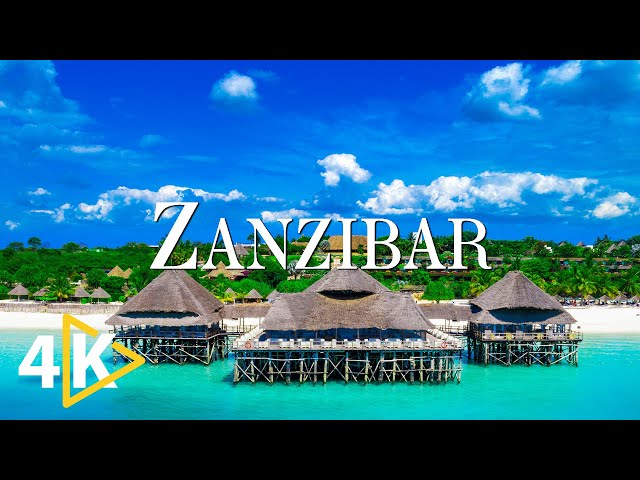 FLYING OVER ZANZIBAR (4K UHD) - Soothing Music Along With Beautiful Nature Video