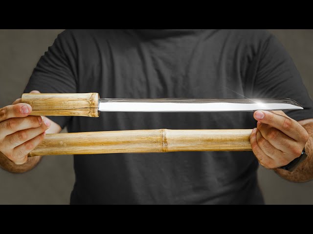Creating an Unrealistically Sharp Knife from a Piece of Metal and Bamboo