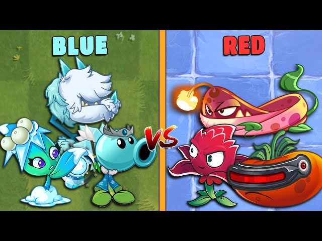 PvZ 2 Team Plants BLUE Vs RED Vs Team Zombies
