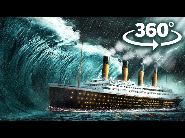 VR 360 TITANIC VS TSUNAMI - Inside the Titanic Sinking In Real Time