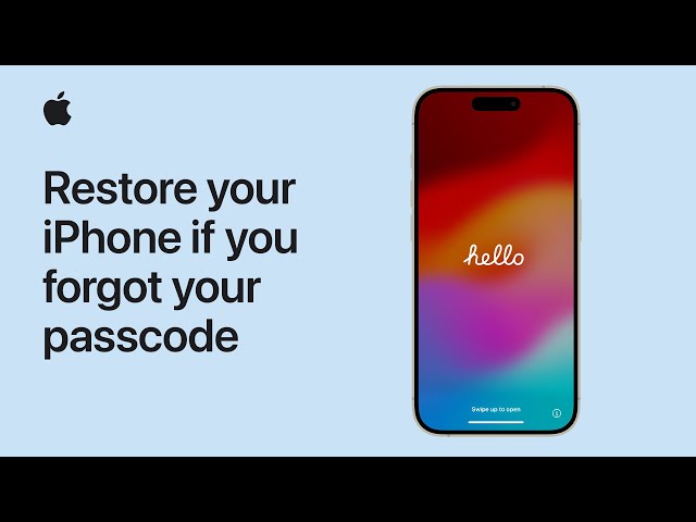 How to restore your iPhone if you forgot your passcode | Apple Support