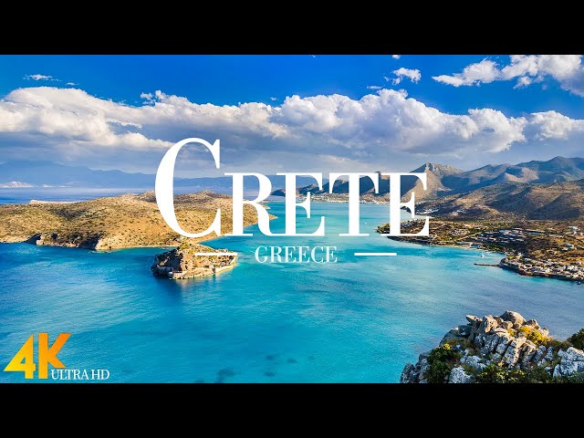 FLYING OVER CRETE (4K UHD) • Amazing Stunning Footage, Scenic Relaxation Film with Calming Music