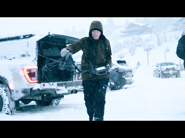 Flying The Inspire 3 in a Blizzard! - Car Commercial BTS