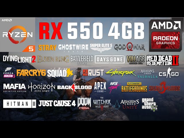 RX 550 4GB + Ryzen 5 2600 Test in 30 Games in 2022