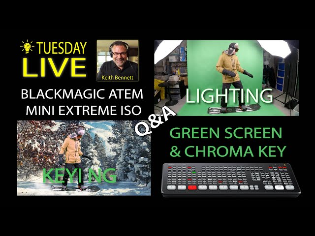 ATEM MINI EXTREME ISO CHROMA KEYING and LIGHTING FOR GREEN SCREEN