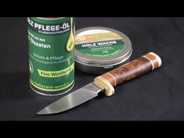 HeliaCARE Wood Care Oil and Wood Wax | Randall Style Knife | Knife Making