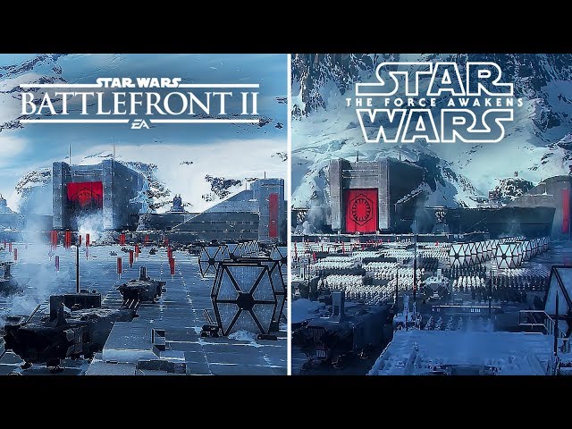 Star Wars Battlefront II: Starkiller Base - Game and Movie comparison