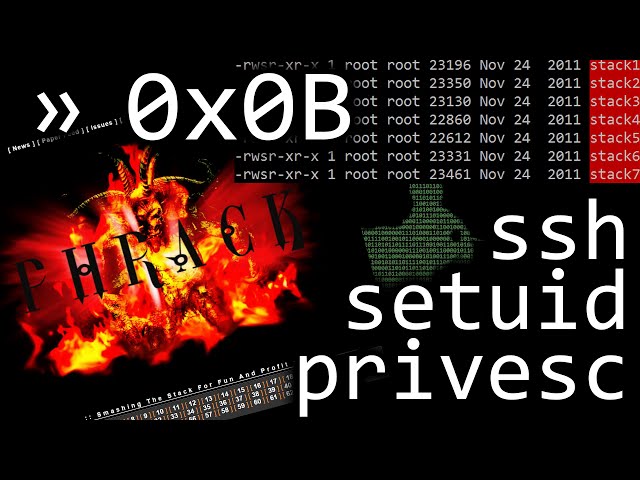 Smashing the Stack for Fun and Profit - setuid, ssh and exploit.education - bin 0x0B