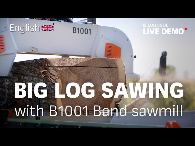 Big log sawing with B1001 Band Sawmill!  | LOGOSOL LIVE