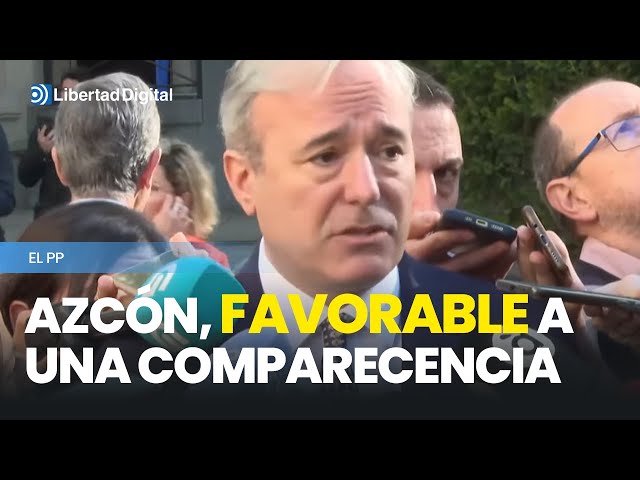Azcón, favorable a una comparecencia de Sánchez y Begoña Gómez por el caso PSOE