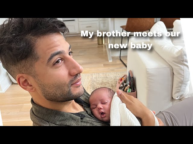 My brother meets our new baby