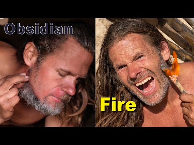 Primitive Shave: Obsidian vs Fire