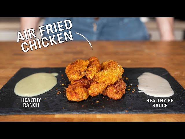 The JUICIEST Air Fryer Chicken + 2 Healthy Dipping Sauces
