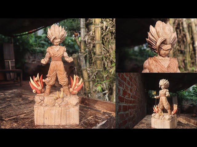 How to Carve Gohan Ssj2 vs Cell - Figure Wood Sculpture timelapse - Dwoodart Studio