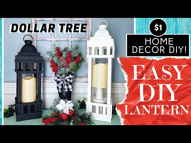 DOLLAR TREE DIY Lantern | Year Round Home Decor | Tall Design & Decorative Trim | New 2020 Design!