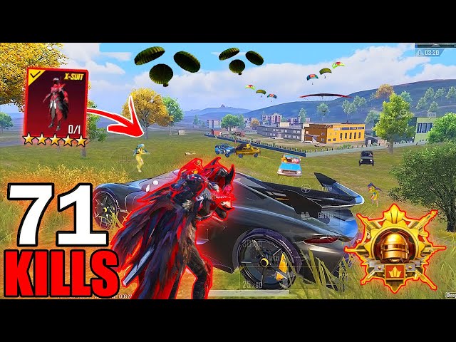 71 KILLS! 🔥 FASTEST RUSH GAMEPLAY With Blood Raven X-SUIT😍 ACE MASTER RANK SAMSUNG,A7,A8,J4,J5,J6,J7