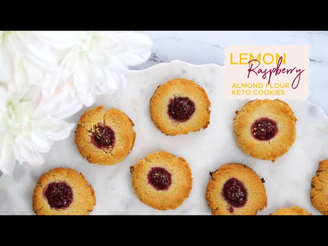 HECK YES, THESE ARE KETO!  SOFT, LEMONY, YUMMY, RASPBERRY COOKIES.