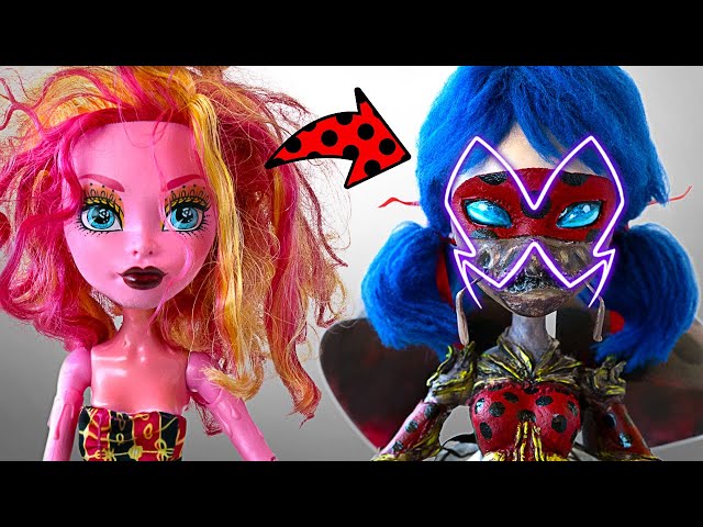 How I Turn a Monster High Doll Into Akumatized Ladybug! 🐞