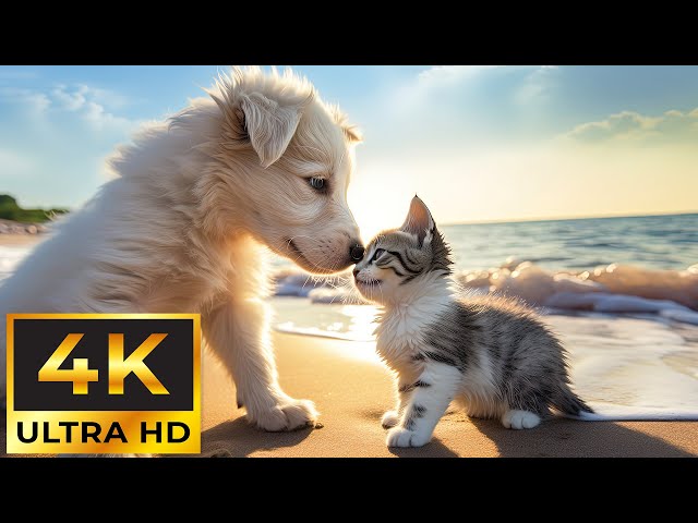 Baby Animals 4K ~ Music is soothing, calms the nervous system and refreshes the soul ~ Music heals