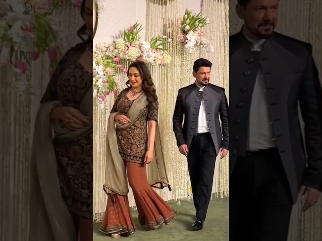 Madhuri Dixit With Husband At Aamir Khan Daughter Ira Khan Wedding Reception #shorts#aamirkhan