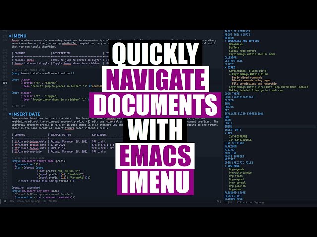 Navigating Emacs Documents With Imenu