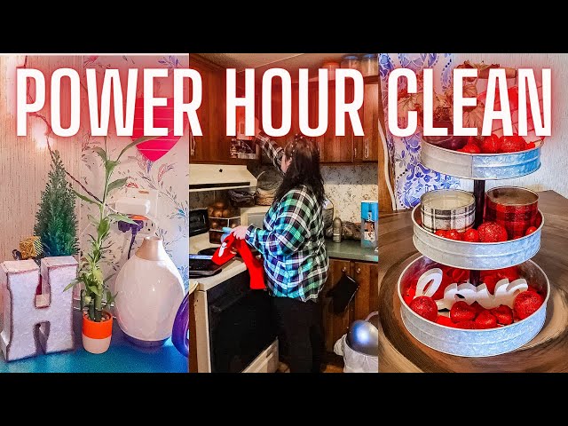 MOBILE HOME POWER HOUR CLEAN AND DECORATE WITH ME FOR VALENTINES DAY