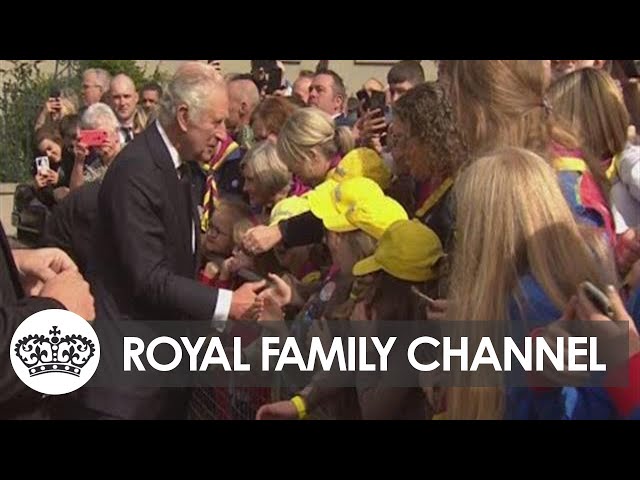 See the Crowd React as King Charles III Arrives in Northern Ireland