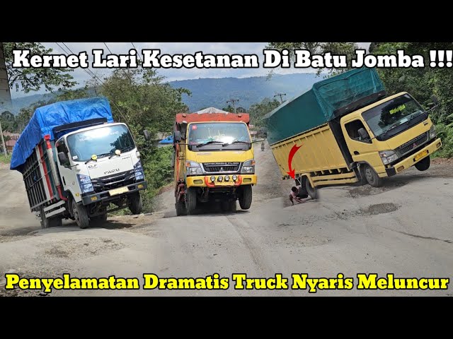 Kernet Runs Madly || Dramatic Rescue of Truck Almost Rolling Off Batu Jomba