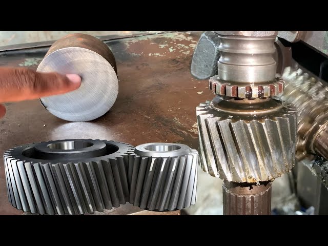 Making a New Helical Out of Cast Iron Round Bar || Helical Gear Machining & Milling