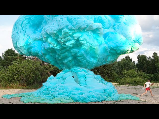 EXPERIMENT!! Big Eruption Devil's Toothpaste - Giant Cola, Big Fanta, Sprite and Schweppes